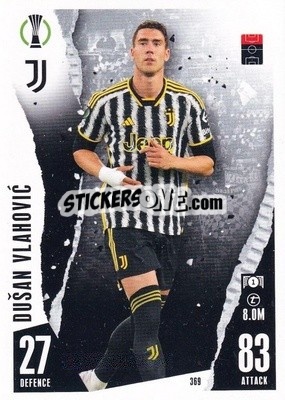 Sticker Dušan Vlahović - UEFA Champions League & Europa League 2023-2024. Match Attax n. 369 - Topps
