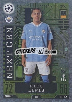 Sticker Rico Lewis - UEFA Champions League & Europa League 2023-2024. Match Attax - Topps