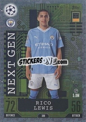 Sticker Rico Lewis - UEFA Champions League & Europa League 2023-2024. Match Attax n. 389 - Topps