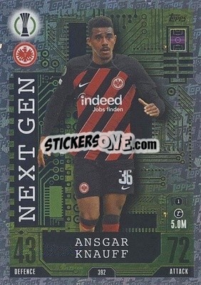 Sticker Ansgat Knauff - UEFA Champions League & Europa League 2023-2024. Match Attax n. 392 - Topps