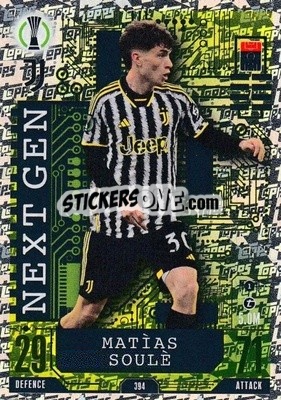 Sticker Matías Soulé - UEFA Champions League & Europa League 2023-2024. Match Attax n. 394 - Topps