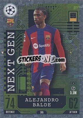 Sticker Alejandro Balde - UEFA Champions League & Europa League 2023-2024. Match Attax n. 395 - Topps