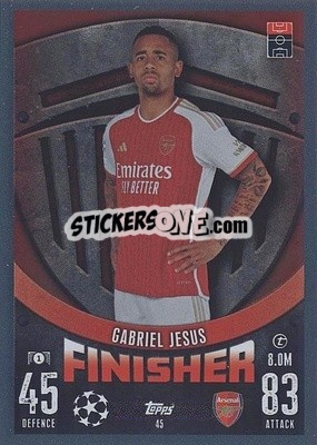 Sticker Gabriel Jesus - UEFA Champions League & Europa League 2023-2024. Match Attax - Topps