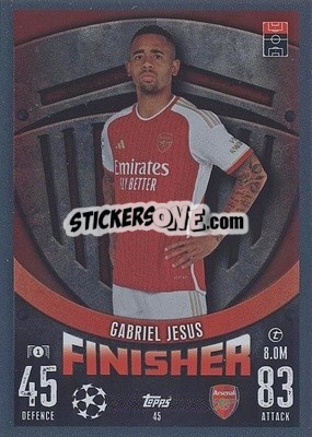Sticker Gabriel Jesus - UEFA Champions League & Europa League 2023-2024. Match Attax n. 45 - Topps