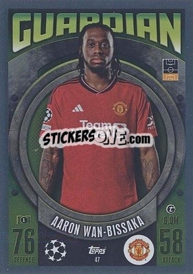 Sticker Aaron Wan-Bissaka - UEFA Champions League & Europa League 2023-2024. Match Attax - Topps