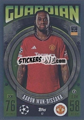 Sticker Aaron Wan-Bissaka - UEFA Champions League & Europa League 2023-2024. Match Attax n. 47 - Topps