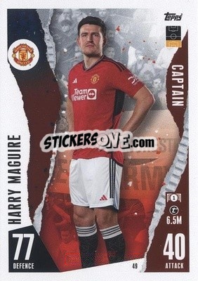 Sticker Harry Maguire - UEFA Champions League & Europa League 2023-2024. Match Attax - Topps