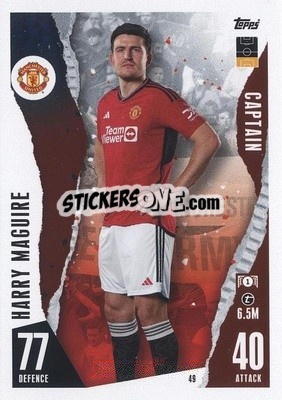 Sticker Harry Maguire - UEFA Champions League & Europa League 2023-2024. Match Attax n. 49 - Topps
