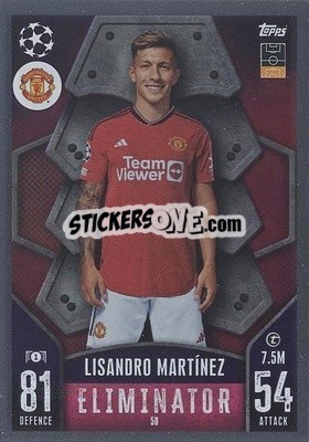 Sticker Lisandro Martínez - UEFA Champions League & Europa League 2023-2024. Match Attax n. 50 - Topps