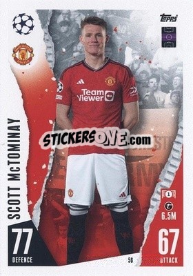 Sticker Scott McTominay - UEFA Champions League & Europa League 2023-2024. Match Attax n. 56 - Topps