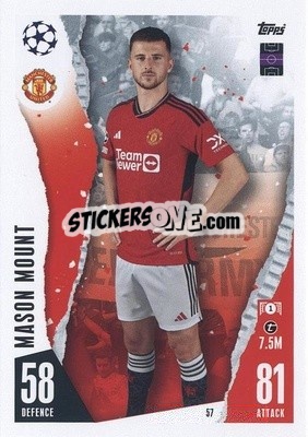 Sticker Mason Mount - UEFA Champions League & Europa League 2023-2024. Match Attax n. 57 - Topps