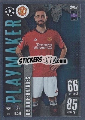 Sticker Bruno Fernandes - UEFA Champions League & Europa League 2023-2024. Match Attax n. 59 - Topps