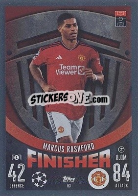 Sticker Marcus Rashford - UEFA Champions League & Europa League 2023-2024. Match Attax n. 63 - Topps