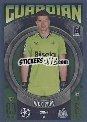 Sticker Nick Pope - UEFA Champions League & Europa League 2023-2024. Match Attax - Topps