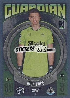 Cromo Nick Pope - UEFA Champions League & Europa League 2023-2024. Match Attax - Topps