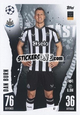 Sticker Dan Burn - UEFA Champions League & Europa League 2023-2024. Match Attax n. 67 - Topps