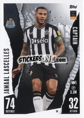 Sticker Jamaal Lascelles - UEFA Champions League & Europa League 2023-2024. Match Attax n. 68 - Topps