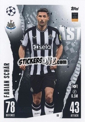 Sticker Fabian Schär - UEFA Champions League & Europa League 2023-2024. Match Attax n. 69 - Topps
