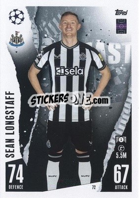Sticker Sean Longstaff - UEFA Champions League & Europa League 2023-2024. Match Attax n. 72 - Topps