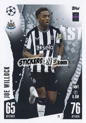 Sticker Joe Willock - UEFA Champions League & Europa League 2023-2024. Match Attax n. 73 - Topps