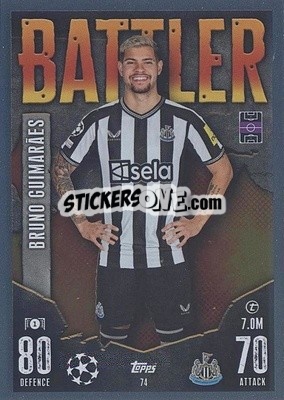 Sticker Bruno Guimarães - UEFA Champions League & Europa League 2023-2024. Match Attax n. 74 - Topps