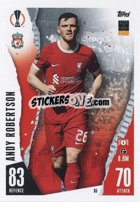Sticker Andy Robertson - UEFA Champions League & Europa League 2023-2024. Match Attax n. 85 - Topps