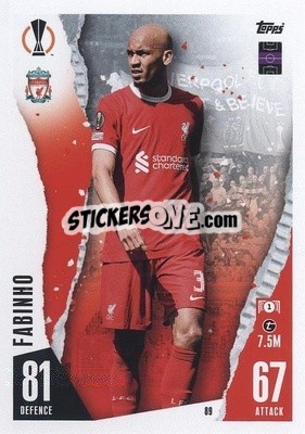 Sticker Fabinho - UEFA Champions League & Europa League 2023-2024. Match Attax n. 89 - Topps