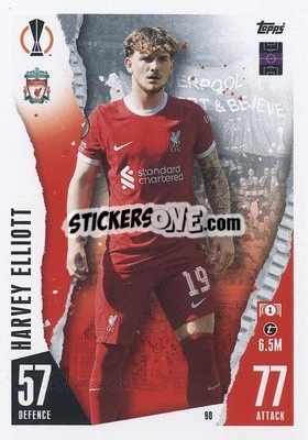 Sticker Harvey Elliott - UEFA Champions League & Europa League 2023-2024. Match Attax n. 90 - Topps