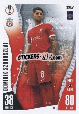 Sticker Dominik Szoboszlai - UEFA Champions League & Europa League 2023-2024. Match Attax n. 94 - Topps