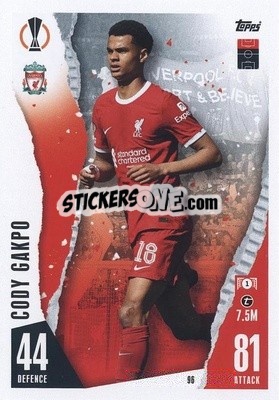 Sticker Cody Gakpo - UEFA Champions League & Europa League 2023-2024. Match Attax n. 96 - Topps