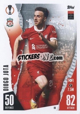 Sticker Diogo Jota - UEFA Champions League & Europa League 2023-2024. Match Attax n. 98 - Topps