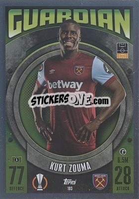Sticker Kurt Zouma - UEFA Champions League & Europa League 2023-2024. Match Attax n. 103 - Topps