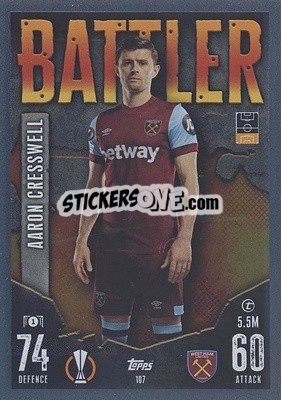 Sticker Aaron Cresswell - UEFA Champions League & Europa League 2023-2024. Match Attax n. 107 - Topps