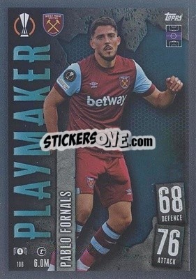 Sticker Pablo Fornals - UEFA Champions League & Europa League 2023-2024. Match Attax n. 108 - Topps