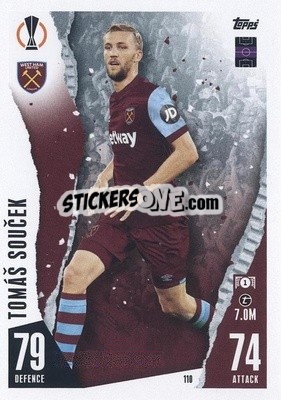 Sticker Tomáš Souček - UEFA Champions League & Europa League 2023-2024. Match Attax n. 110 - Topps