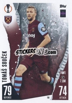 Sticker Tomáš Souček - UEFA Champions League & Europa League 2023-2024. Match Attax - Topps