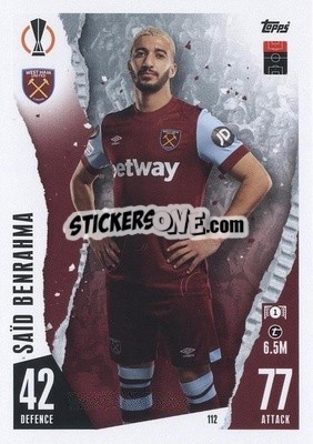 Sticker Saïd Benrahma - UEFA Champions League & Europa League 2023-2024. Match Attax n. 112 - Topps