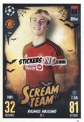 Sticker Rasmus Højlund - UEFA Champions League & Europa League 2023-2024. Match Attax n. ST1 - Topps