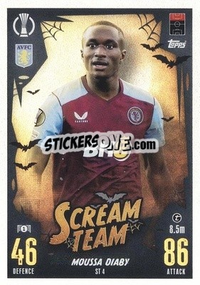 Sticker Moussa Diaby - UEFA Champions League & Europa League 2023-2024. Match Attax n. ST4 - Topps