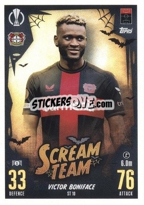 Sticker Victor Boniface - UEFA Champions League & Europa League 2023-2024. Match Attax n. ST10 - Topps