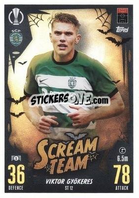 Sticker Viktor Gyökeres - UEFA Champions League & Europa League 2023-2024. Match Attax n. ST12 - Topps
