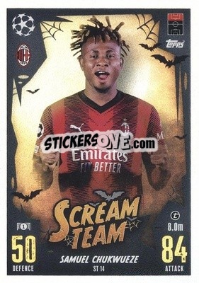 Sticker Samuel Chukwueze - UEFA Champions League & Europa League 2023-2024. Match Attax n. ST14 - Topps