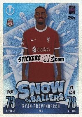 Sticker Ryan Gravenberch - UEFA Champions League & Europa League 2023-2024. Match Attax n. SB3 - Topps