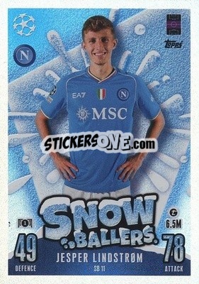 Sticker Jesper Lindstrom - UEFA Champions League & Europa League 2023-2024. Match Attax n. SB11 - Topps