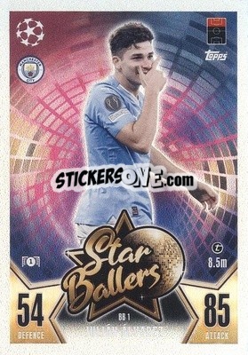 Sticker Julián Álvarez - UEFA Champions League & Europa League 2023-2024. Match Attax - Topps