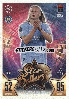 Sticker Erling Haaland - UEFA Champions League & Europa League 2023-2024. Match Attax n. BB2 - Topps