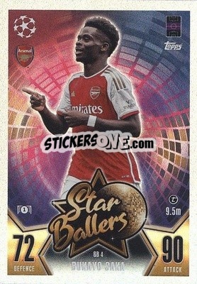 Cromo Bukayo Saka - UEFA Champions League & Europa League 2023-2024. Match Attax - Topps