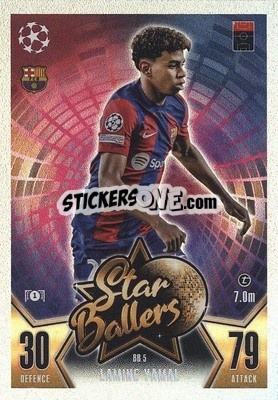 Sticker Lamine Yamal - UEFA Champions League & Europa League 2023-2024. Match Attax n. BB5 - Topps