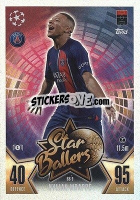 Sticker Kylian Mbappé - UEFA Champions League & Europa League 2023-2024. Match Attax n. BB9 - Topps