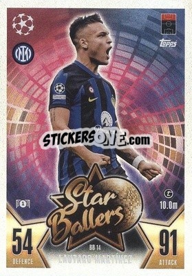 Sticker Lautaro Martínez - UEFA Champions League & Europa League 2023-2024. Match Attax n. BB14 - Topps